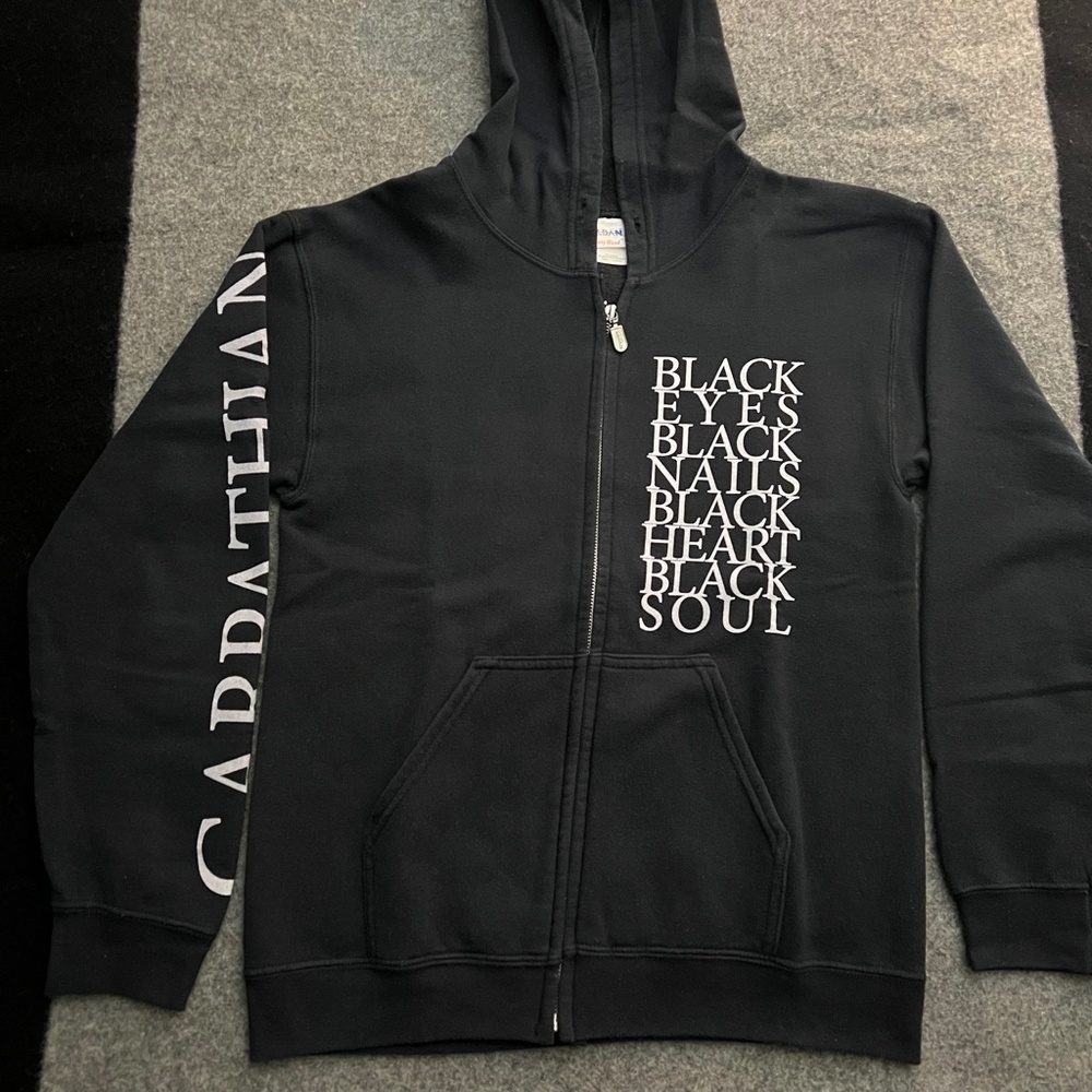 CARPATHIAN Iron Heart Zip-Up Hoodie SMALL hc punk